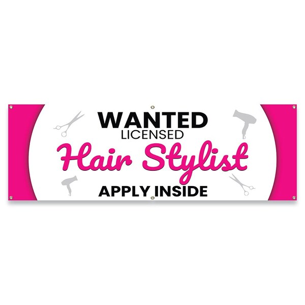 Wanted Licensed Hair Stylist Banner Concession Stand Food Truck Single Sided